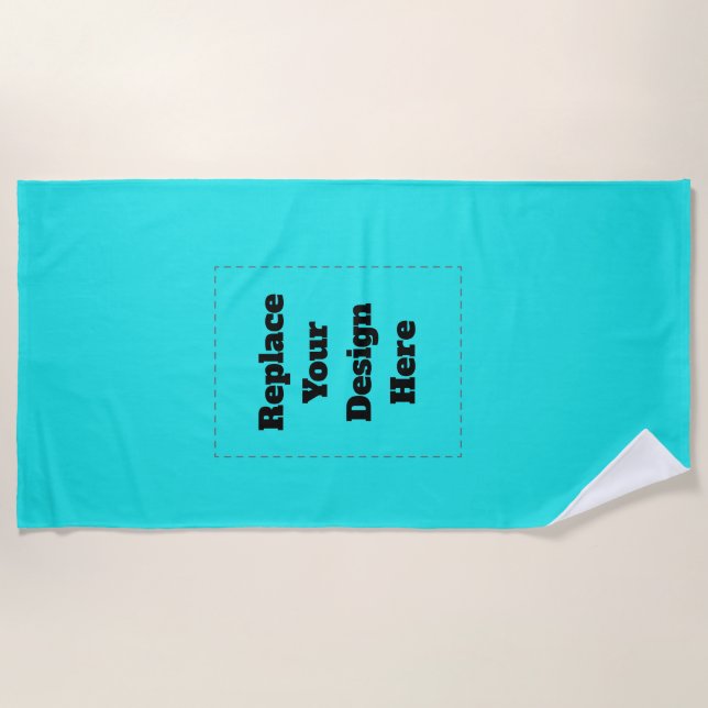 Create Your Own cyan Beach Towel (Front)