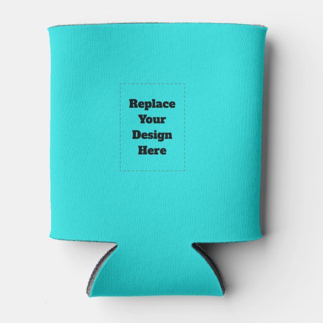 Create Your Own cyan Can Cooler (Front)