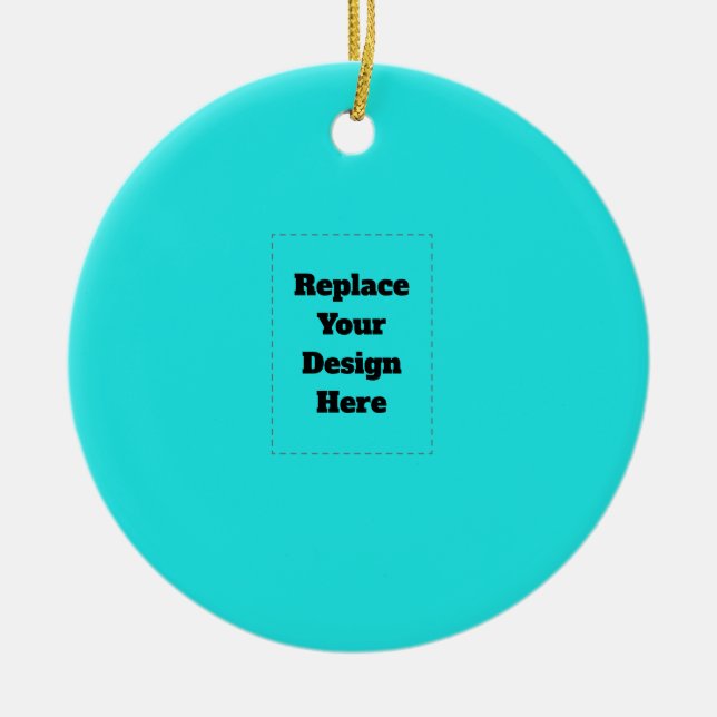 Create Your Own cyan Ceramic Tree Decoration (Front)