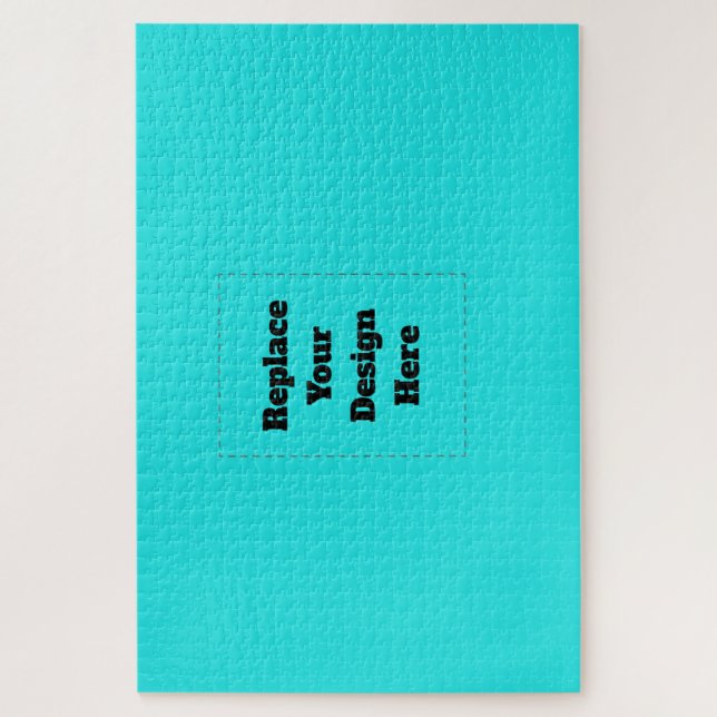 Create Your Own cyan Jigsaw Puzzle (Vertical)