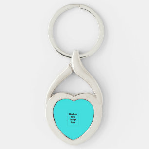 Create Your Own cyan Key Ring
