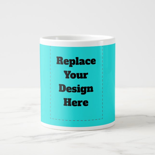 Create Your Own cyan Large Coffee Mug (Front)