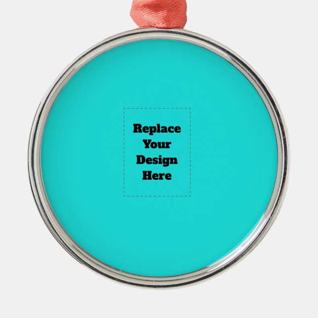 Create Your Own cyan Metal Tree Decoration (Front)