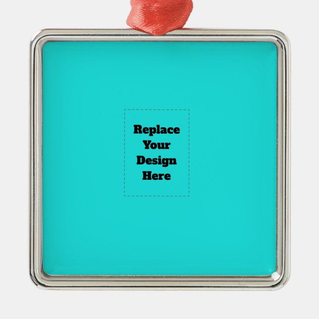 Create Your Own cyan Metal Tree Decoration (Front)