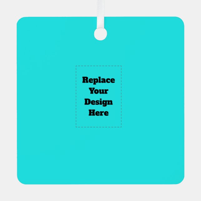 Create Your Own cyan Metal Tree Decoration (Front)