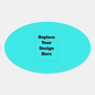 Create Your Own cyan Oval Sticker