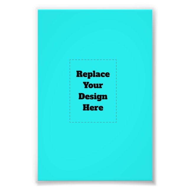 Create Your Own cyan Photo Print (Front)