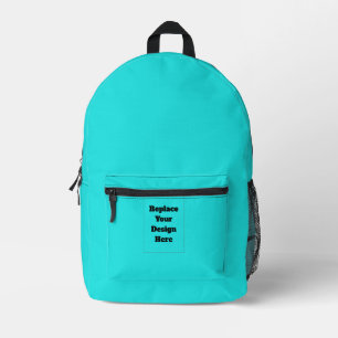 Create Your Own cyan Printed Backpack