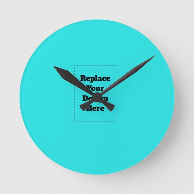 Create Your Own cyan Round Clock (Front)