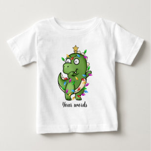 Create Your Own Dabbing Christmas Dinosaur Baby T-Shirt