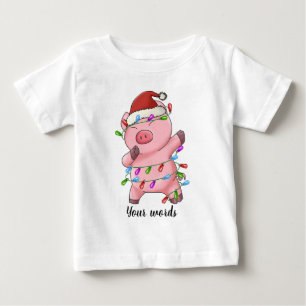 Create Your Own Dabbing Christmas Pig Baby T-Shirt