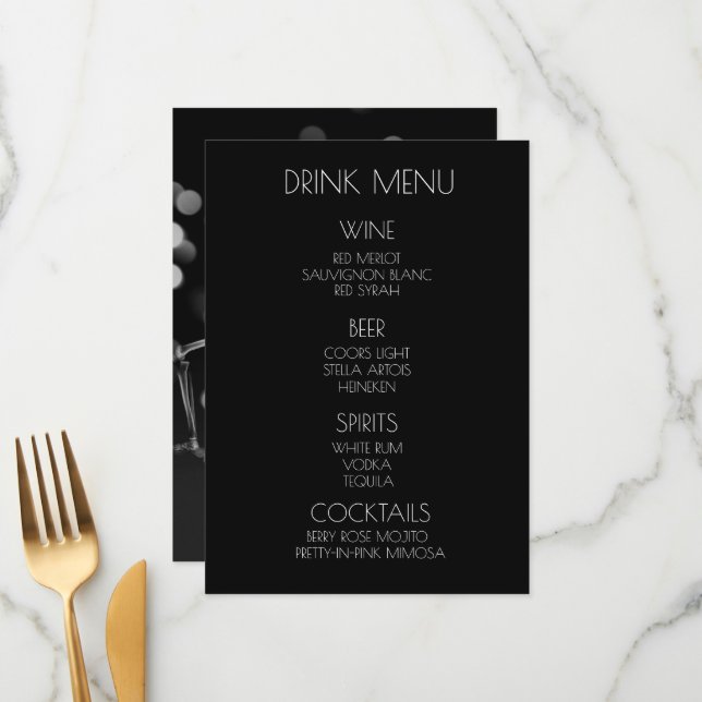 Create Your Own - Dancing X-Ray Skeleton Drink Menu (Front/Back In Situ)