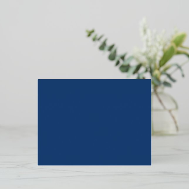 Create Your Own dark blue Foil Holiday Postcard (Standing Front)
