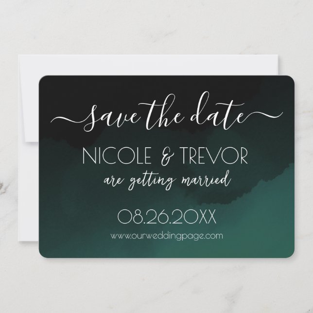 Create Your Own - Dark Colourized Ombré Save The Date (Front)
