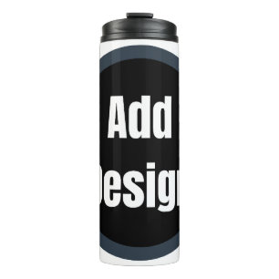 Create Your Own dark gray blue personalized Thermal Tumbler