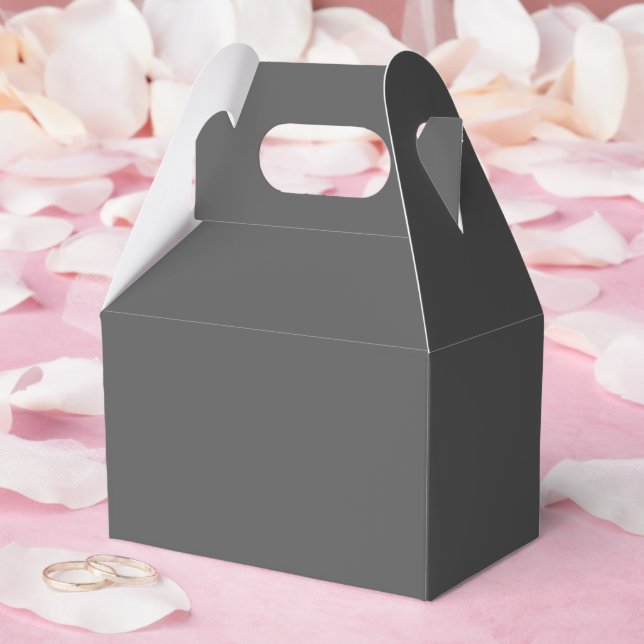 Create Your Own dark gray Custom Design Favour Box (Wedding)