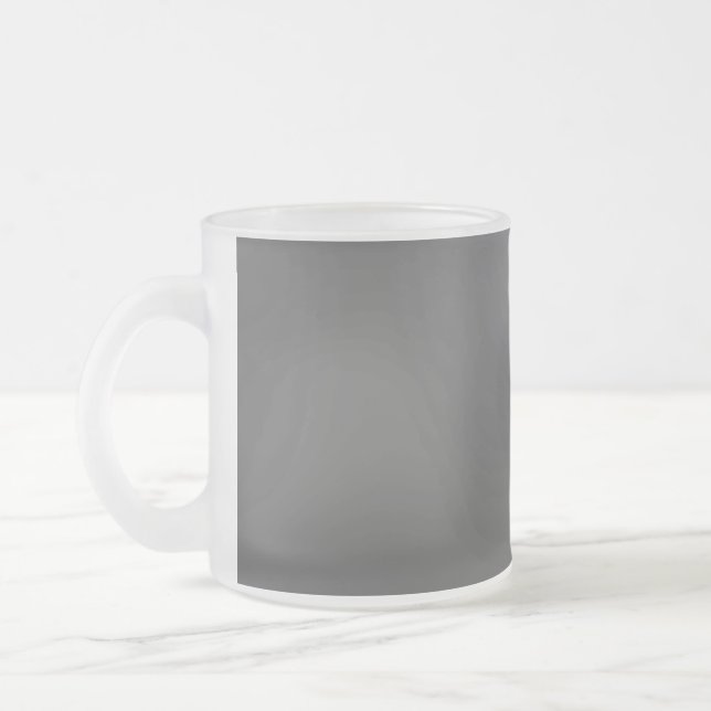 Create Your Own dark gray Custom Design Frosted Glass Coffee Mug (Left)