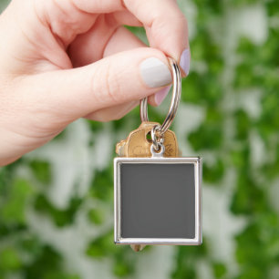 Create Your Own dark gray Custom Design Key Ring