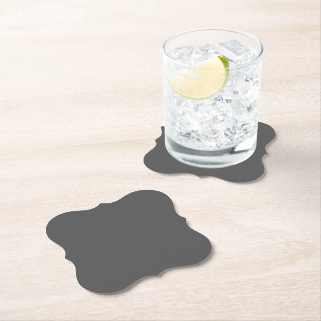 Create Your Own dark gray Custom Design Paper Coaster (Insitu)