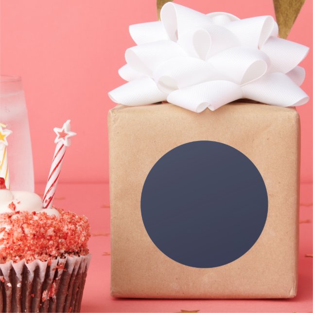 Create Your Own dark grey blue customisable Classic Round Sticker (Party)