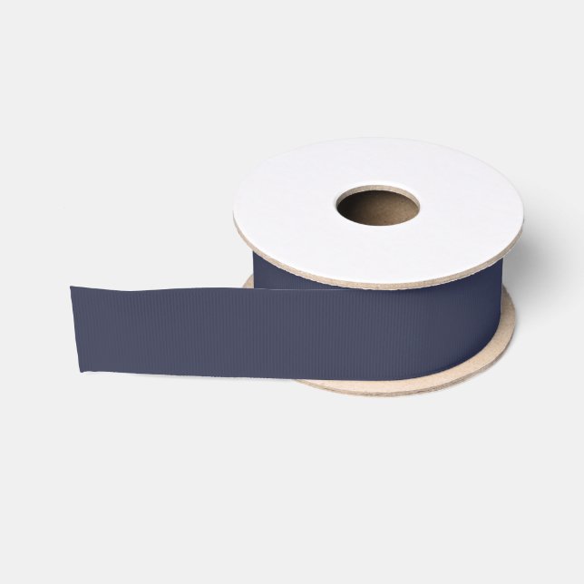 Create Your Own dark grey blue customisable Grosgrain Ribbon (Spool)