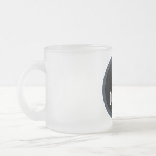Create Your Own dark grey blue personalised Frosted Glass Coffee Mug