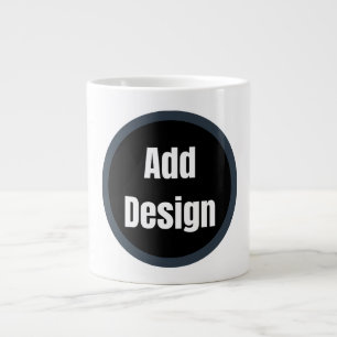Create Your Own dark grey blue personalised Large Coffee Mug