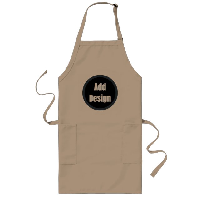 Create Your Own dark grey blue personalised Long Apron (Front)