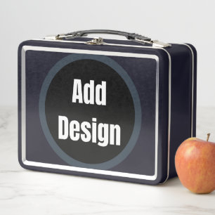 Create Your Own dark grey blue personalised Metal Lunch Box