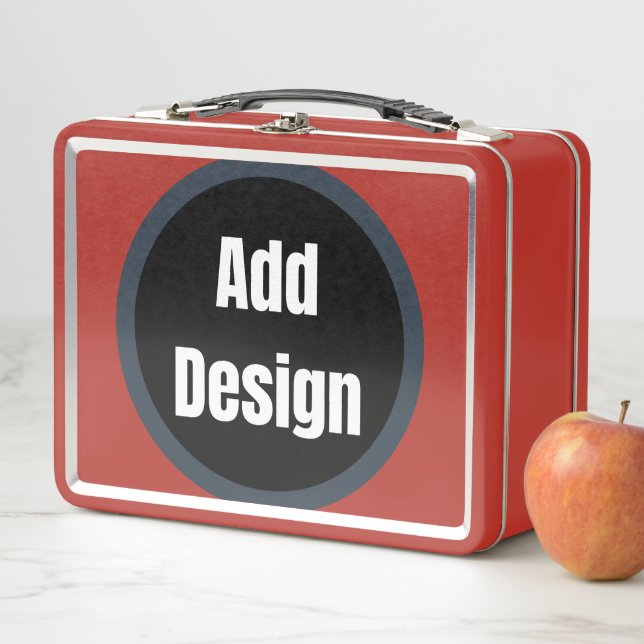Create Your Own dark grey blue personalised Metal Lunch Box (In Situ)
