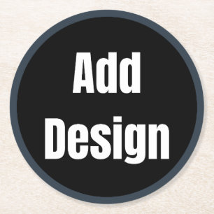 Create Your Own dark grey blue personalised Round Paper Coaster