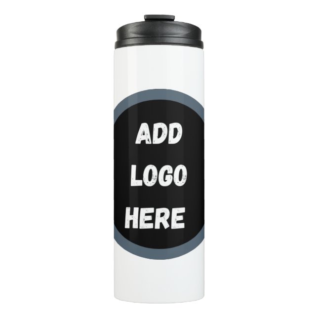 Create Your Own dark grey blue personalised Thermal Tumbler (Front)