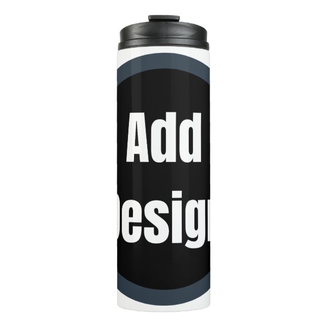 Create Your Own dark grey blue personalised Thermal Tumbler (Front)