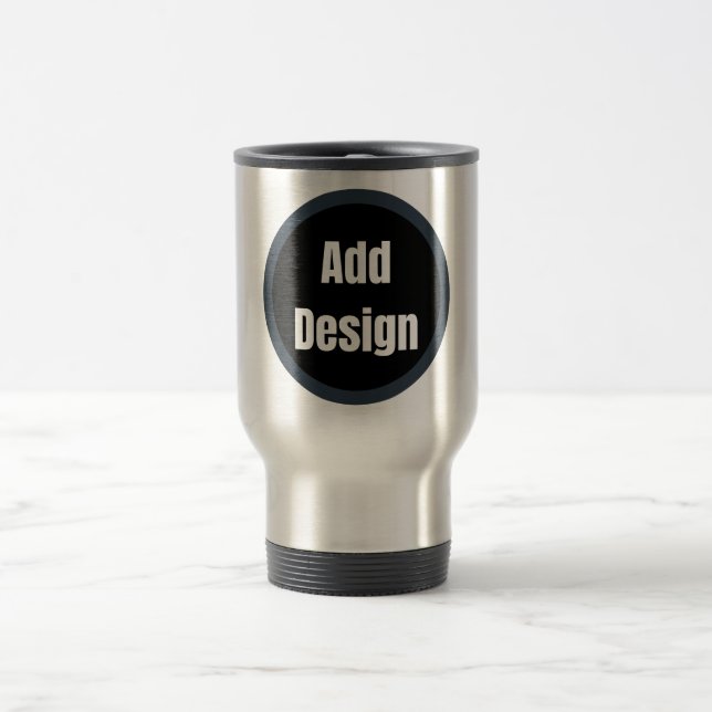 Create Your Own dark grey blue personalised Travel Mug (Center)