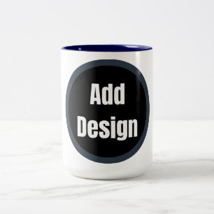 Create Your Own dark grey blue personalised Two-Tone Coffee Mug