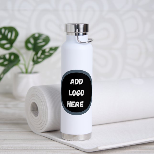 Create Your Own dark grey blue personalised Water Bottle (Yoga (Rotated))