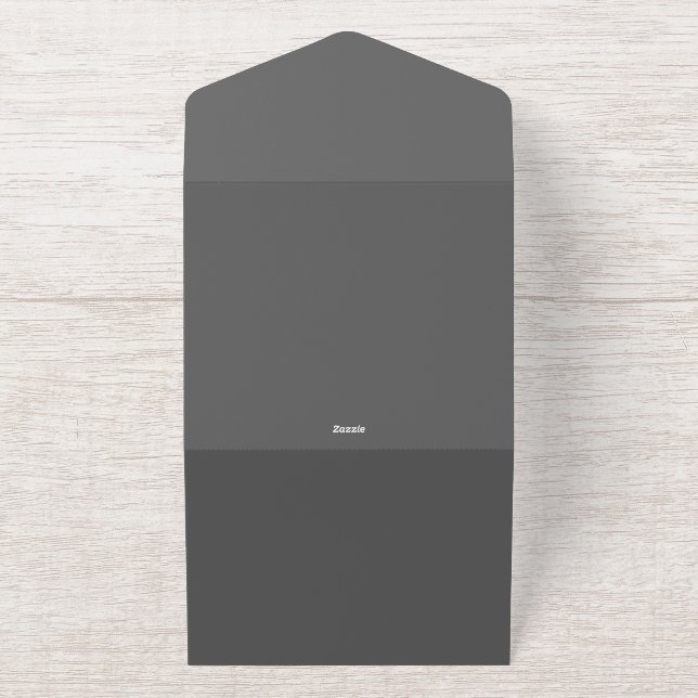 Create Your Own dark grey Custom Design All In One Invitation (Outside)