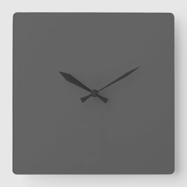 Create Your Own dark grey Custom Design Square Wall Clock (Front)