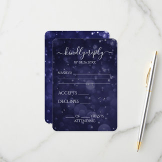 Create Your Own Dark Indigo Blue Waters RSVP Card