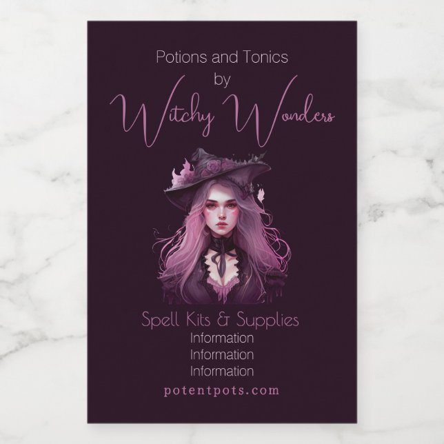 Create Your Own Dark Purple Witch Apothecary  Food Label (Single Label)