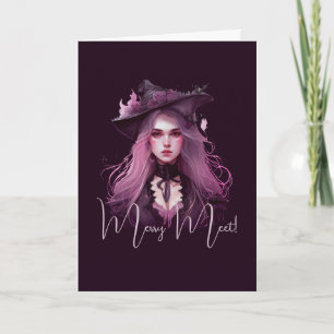 Create Your Own Dark Purple Witch Card