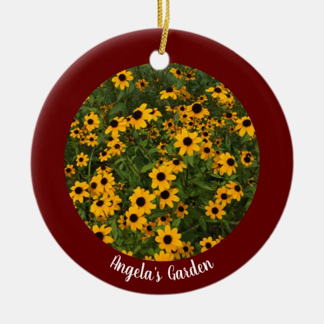 Create Your Own Dark Red Personalized Photo Ceramic Tree Decoration (Front)