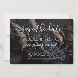 Create Your Own - Dark Steampunk Butterflies Save The Date