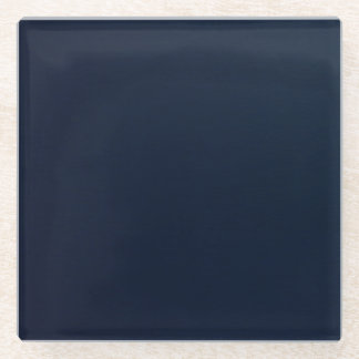 Create Your Own - Dark Texture - Navy Blue Glass Coaster
