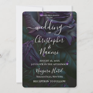 Create Your Own Deep Purple Rose Closeup Invitation