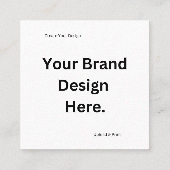 Create Your Own Design and Print Square Business Card (Front)