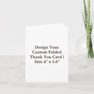 Create Your Own Design Custom Folded Simple Thank You Card