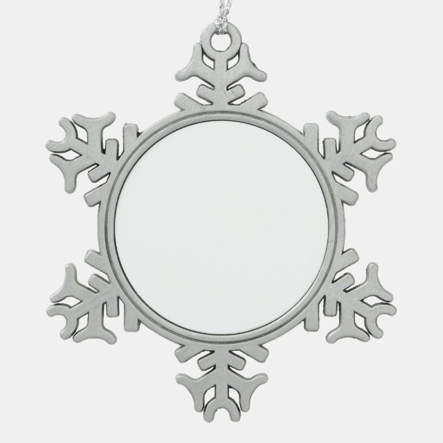 Create Your Own Design Pewter Snowflake Ornament (Front)