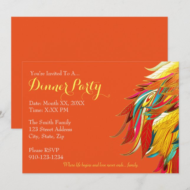 Create Your Own Dinner Party Invitation (Front/Back)