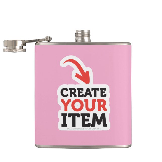 CREATE-YOUR-OWN DIY Custom design bachelorette Hip Flask (Opened)